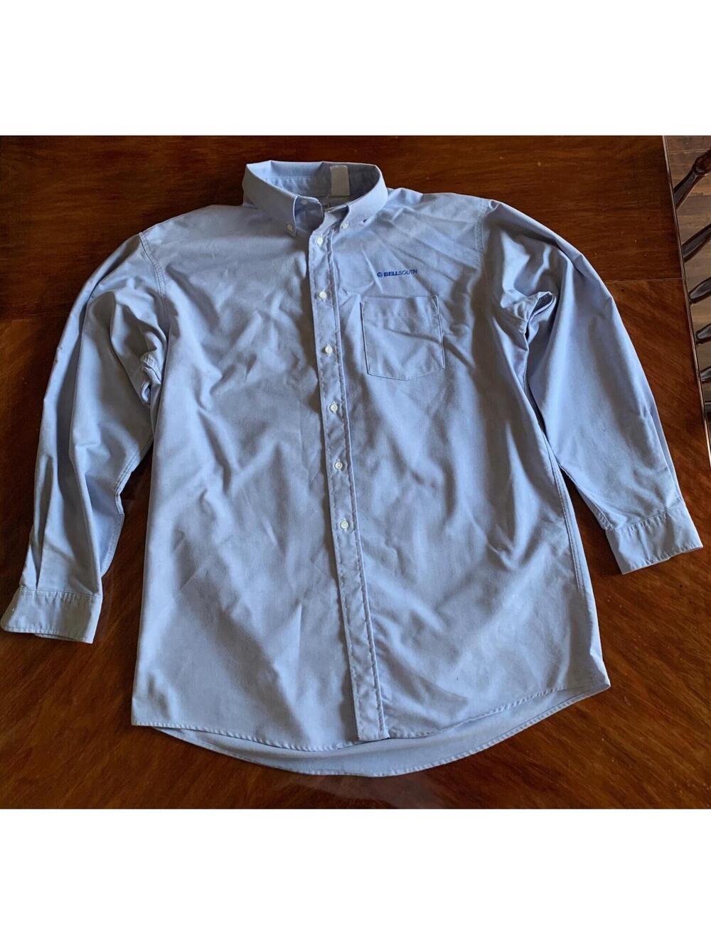 BellSouth XL Men's Light Blue Long Sleeve Button Up Shirt